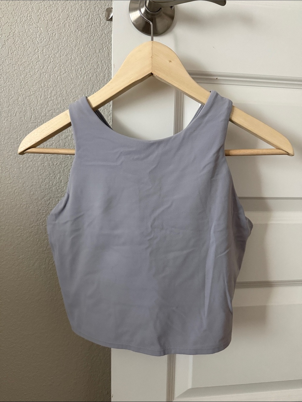 Athleta Lavender Gray High-Neck Crop Tank